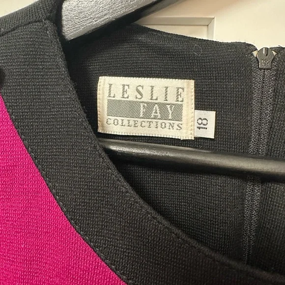 NWT Vintage Leslie Fay Colorblock Dress with Gold Button Accents - Picture 4 of 11